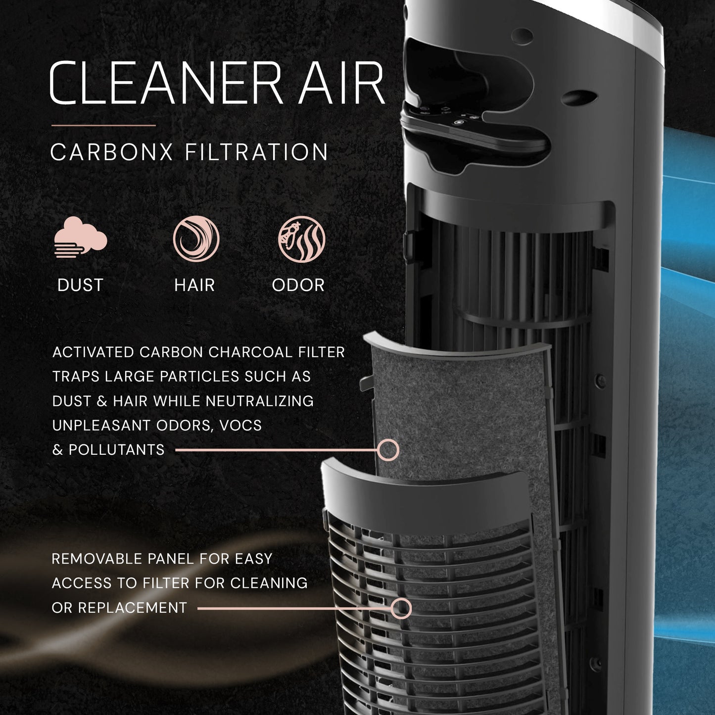 Lasko Summit Apex RST200 42" Oscillating Tower Fan with Remote Control: Black