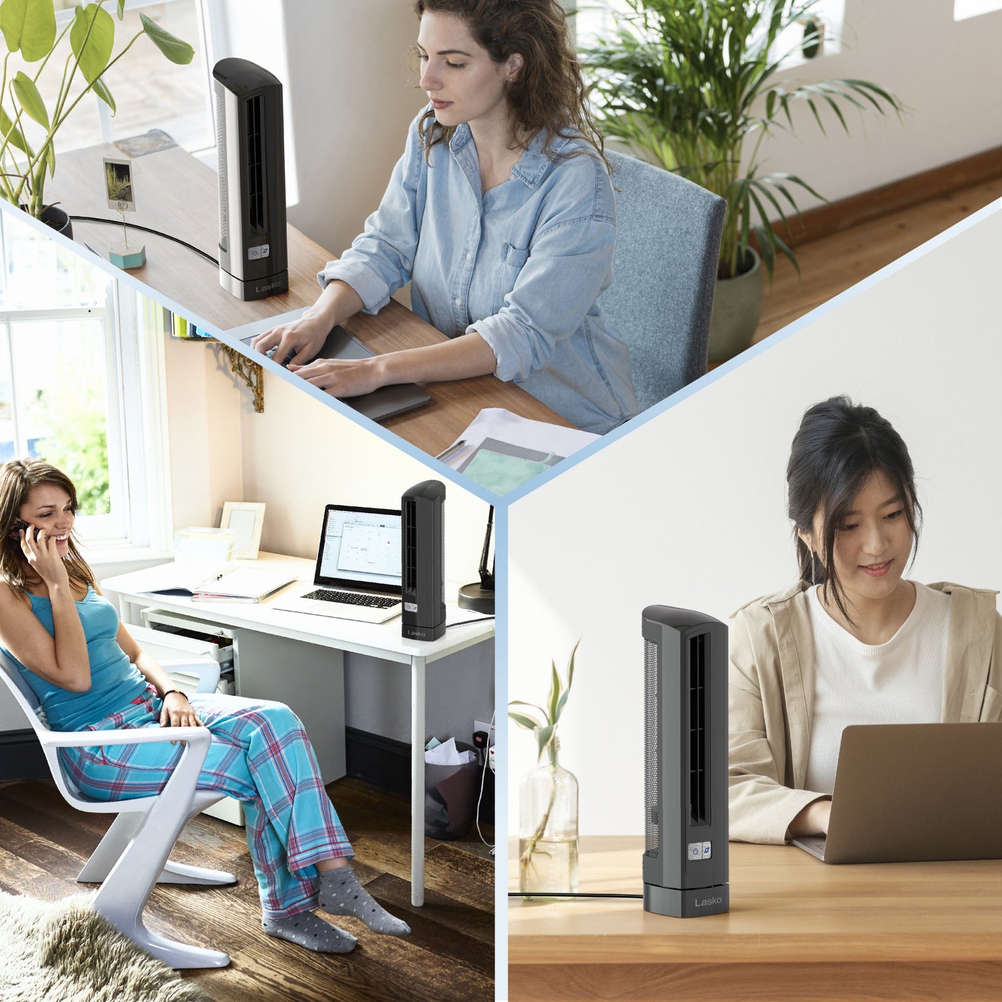 Lasko T14200 14" Air Stik Ultra Slim Oscillating Table Top Fan