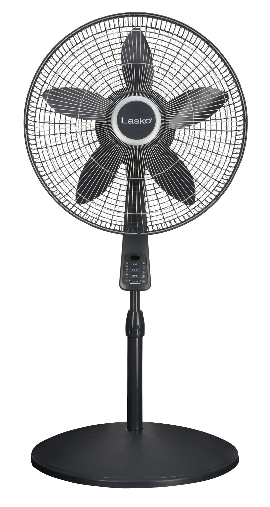 Lasko 18" Pedestal Fan with Remote Control and Thermostat, S18965, Gray