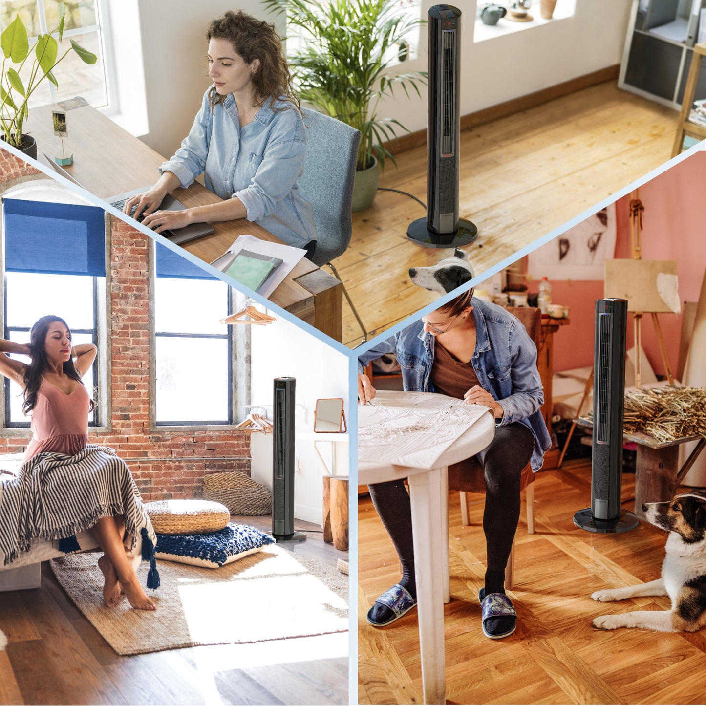 Lasko All Season Comfort Control Tower Fan and Space Heater with Remote Control, FH620, Black