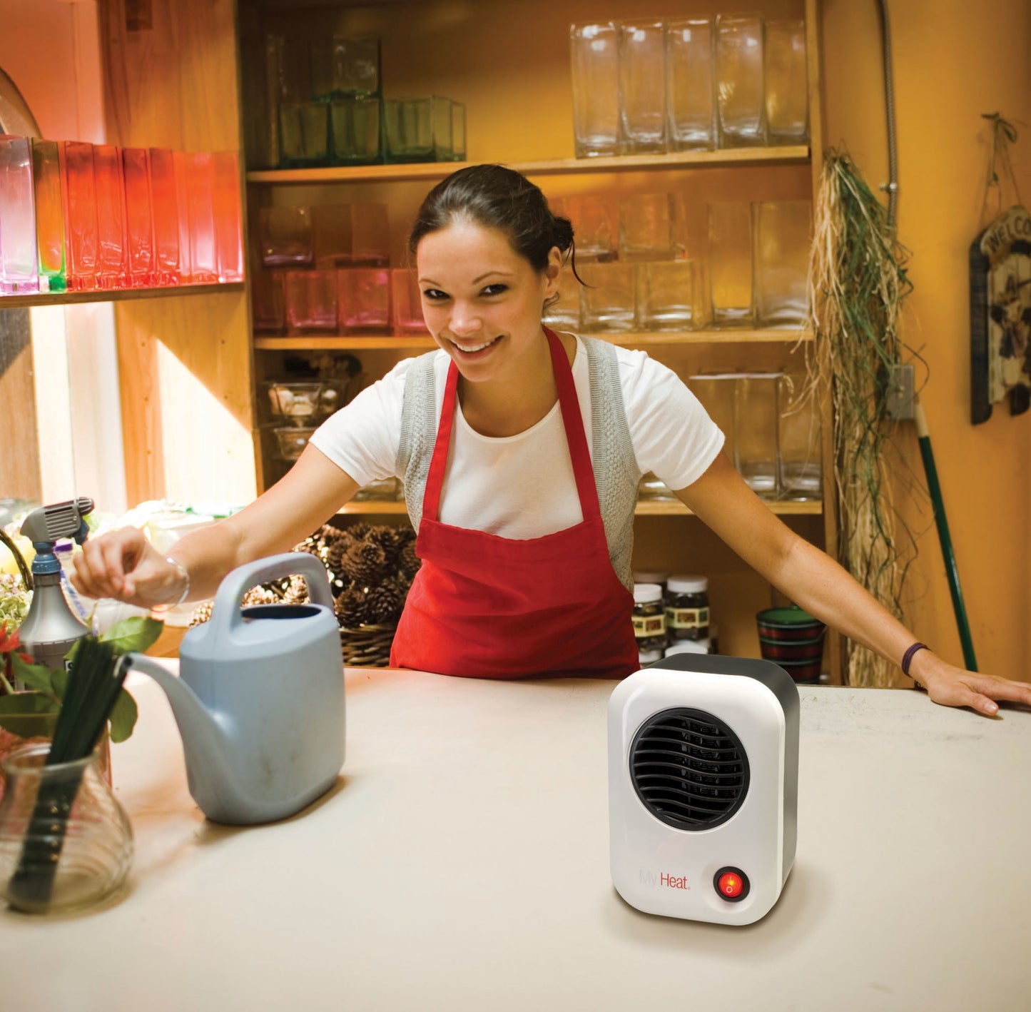 Lasko 200W MyHeat Personal Desk/Tabletop Space Heater with Simple Controls, 101, White