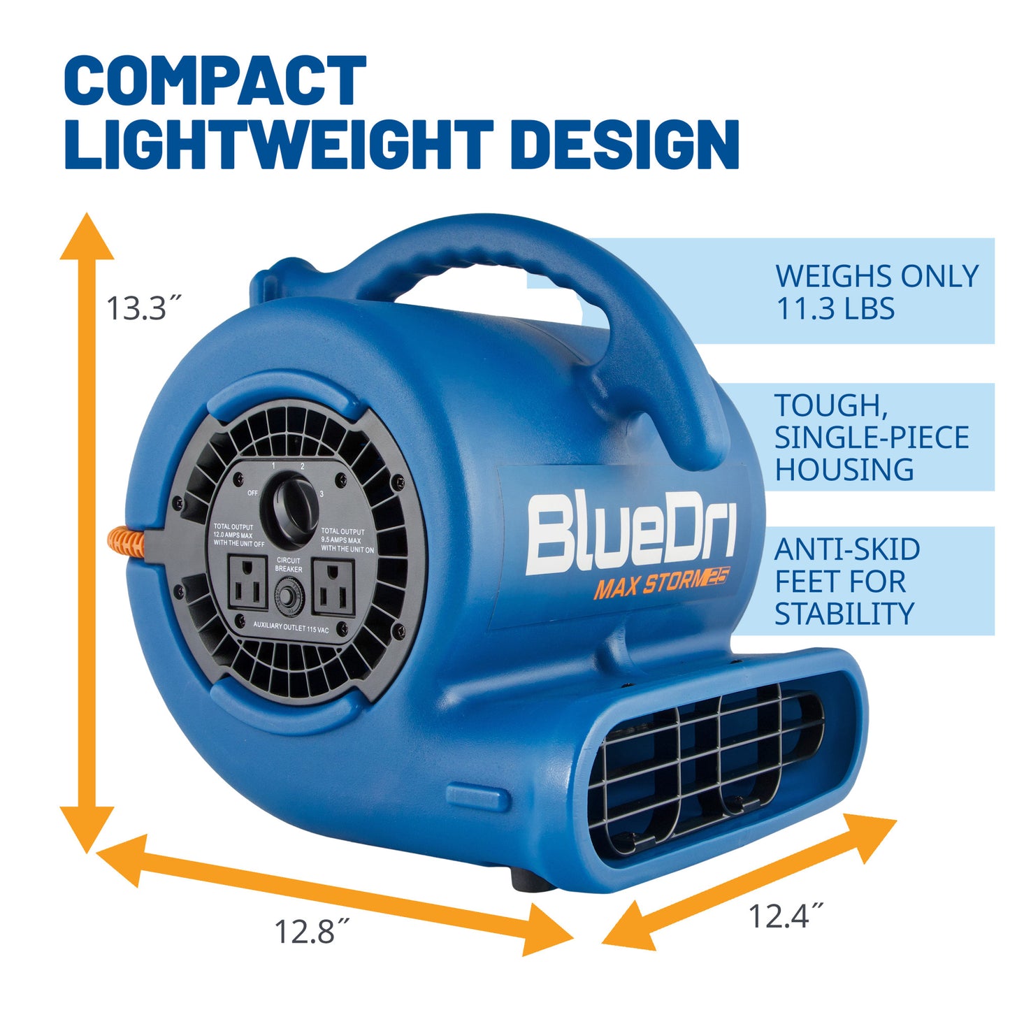 BlueDri Max Storm 1/4 HP 900 CFM Air Mover Blower Fan