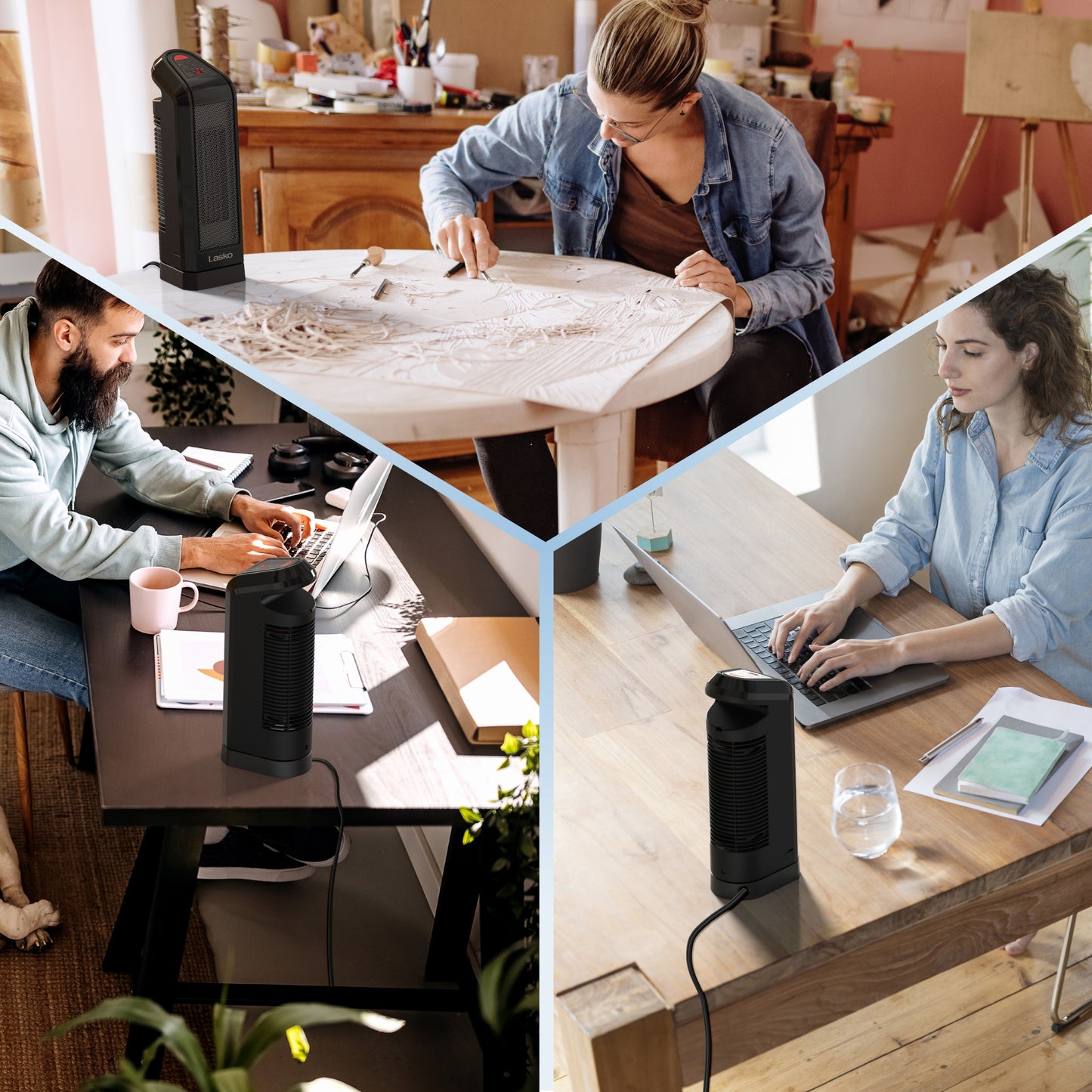 Lasko 1500W Ceramic Tower Space Heater with Remote, CT16670, Black