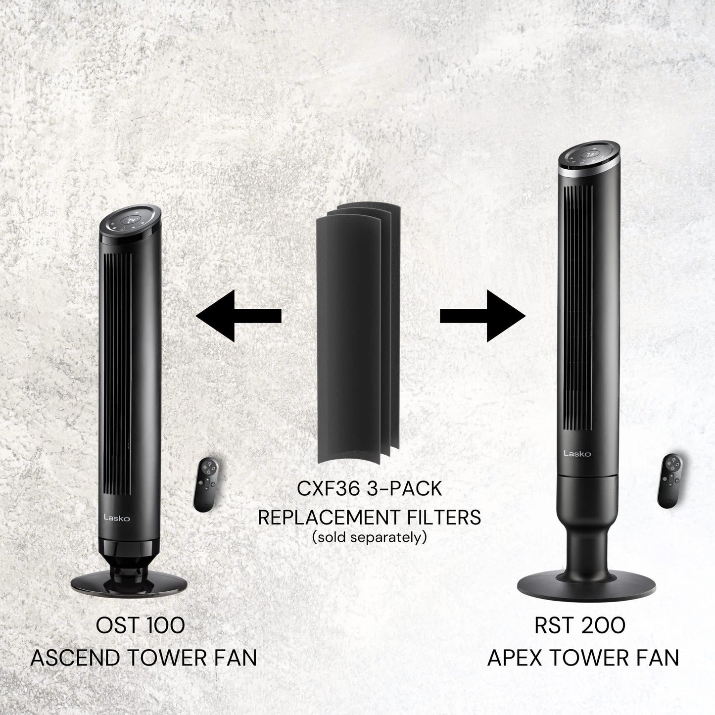 Lasko Summit Apex RST200 42" Oscillating Tower Fan with Remote Control: Black