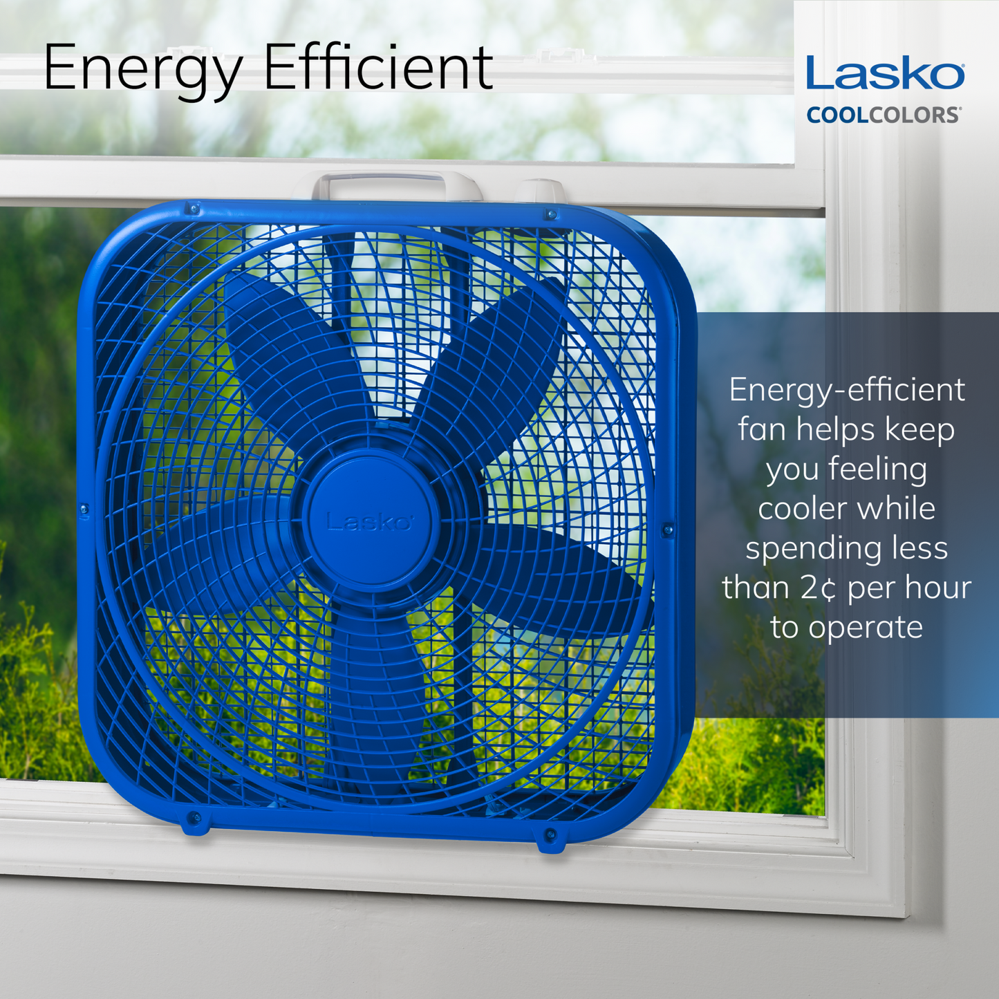 Lasko Cool Colors 20" 3-Speed Box Fan, B20308, Blue