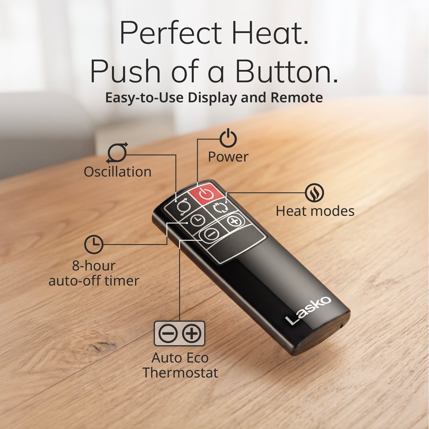 Lasko 29" Ceramic Tower Space Heater: Oscillating, 2 Heat Settings, Remote, Timer, Thermostat, Black