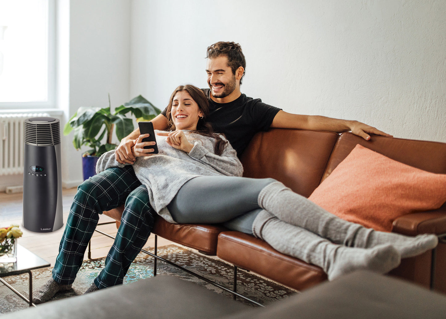 Lasko 1500W Full-Circle Warmth Ceramic Tower Heater, CT22360, Black