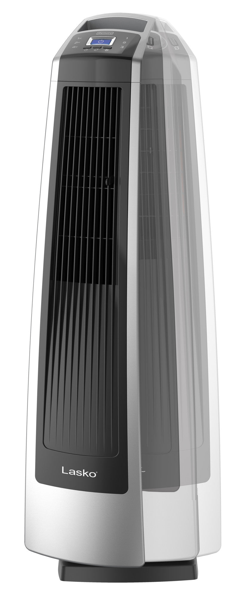 Lasko High Velocity Tower Fan with Remote Control, U35115, Silver/Black