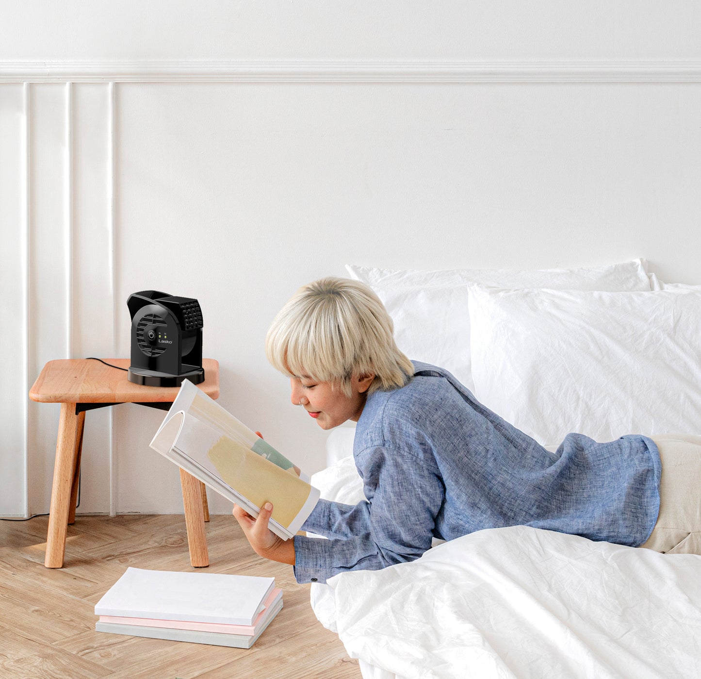 Lasko MyCool Mini USB 2- Speed Desk Fan with USB Cable and AC Adapter, D301, Black