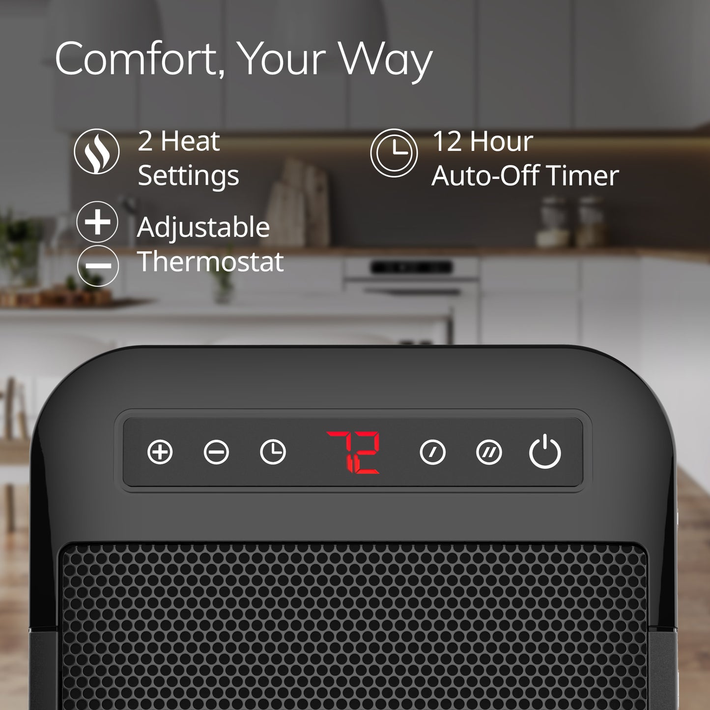 Lasko CD09101 MyHeat Max Digital Personal Ceramic Space Heater with Tip Switch, Black