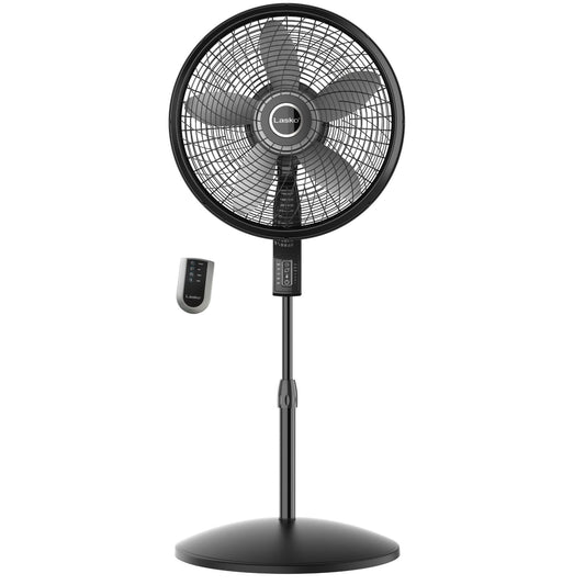 Lasko Cyclone® 18" Pedestal Fan (4-speed, remote, timer, black)