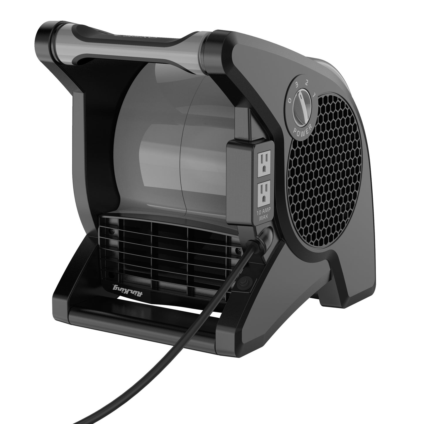 Air King 15" Air Mover Blower Fan: 3-Speed, High Velocity, 2 Outlets, Pivoting, Black