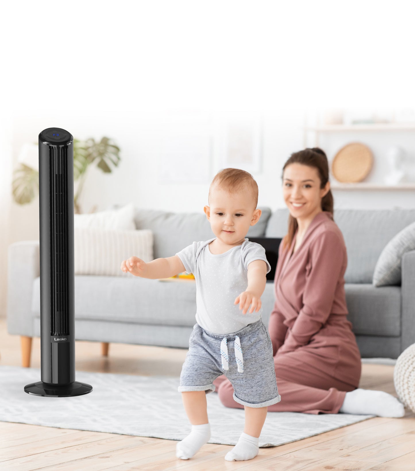 Lasko T42215 SlimForce 42" 4-Speed Oscillating Tower Fan with Remote Control, Black