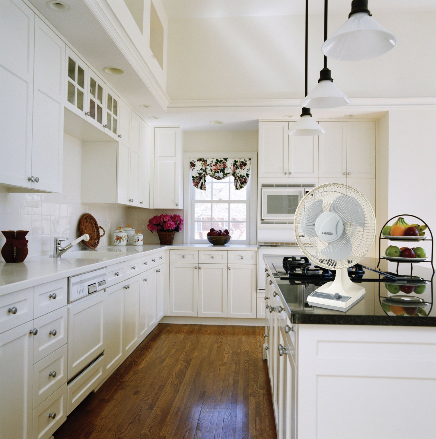 Lasko 12" Oscillating Table Fan, 3150G, White