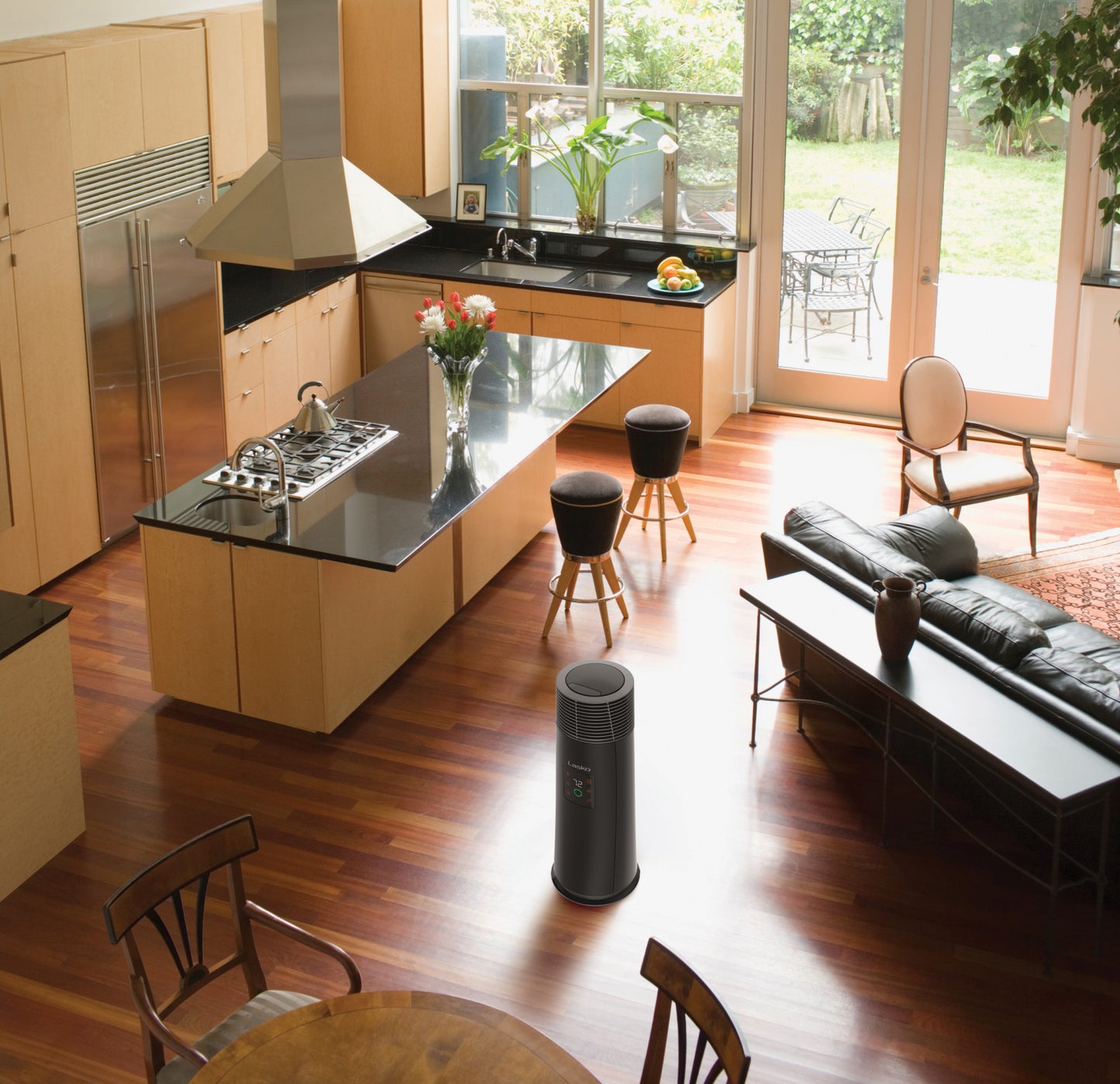 Lasko 1500W Full Circle Warmth Ceramic Tower Space Theater with Remote Control, CT24362, Black