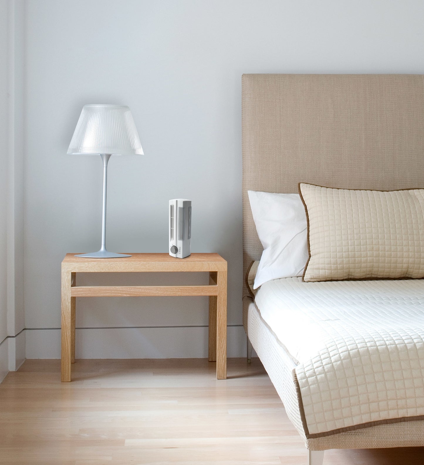 Lasko 10" Clip Stik Desk Ultra-Slim 2-Speed Table Fan, 4006, White