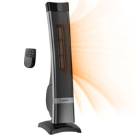 Lasko 1500W Ceramic Tower Space Heater with Timer and Remote Control, CT30711, Silver