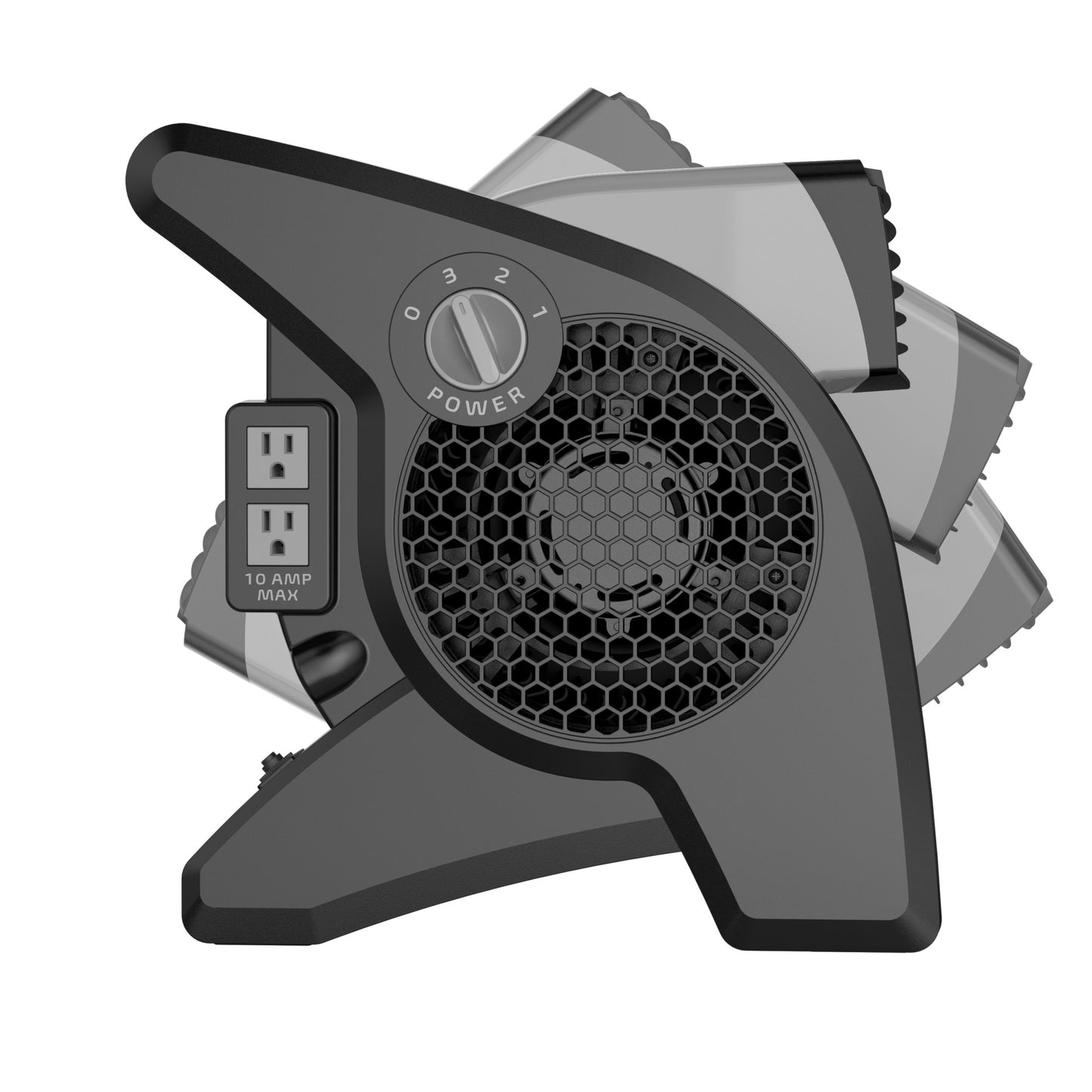 Air King 15" Air Mover Blower Fan: 3-Speed, High Velocity, 2 Outlets, Pivoting, Black