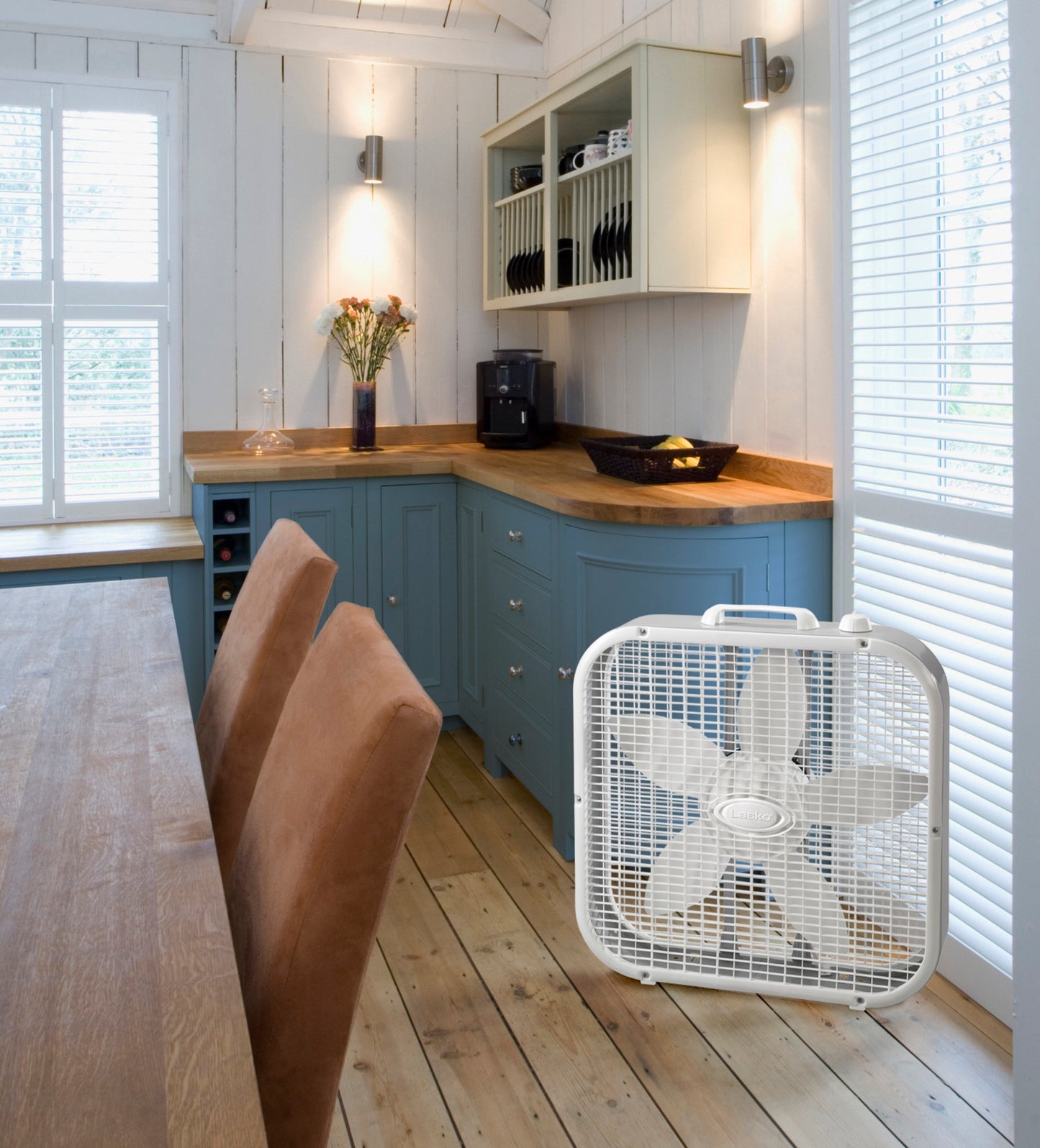 Lasko 20" 3-Speed Box Fan with Save Smart, 3733, White