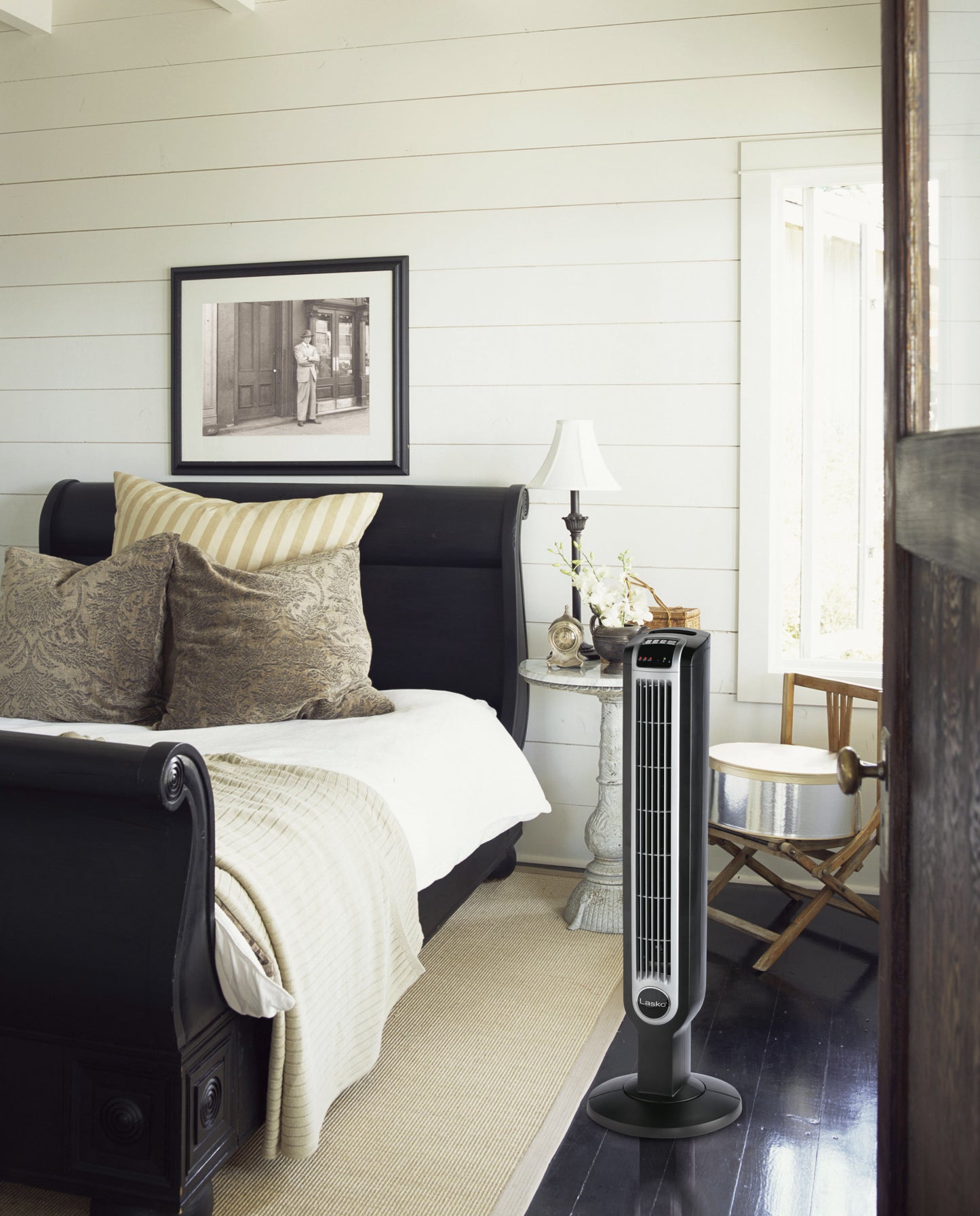 Lasko 36" 3-Speed Oscillating Tower Fan with Remote Control and Timer, 2511, Black