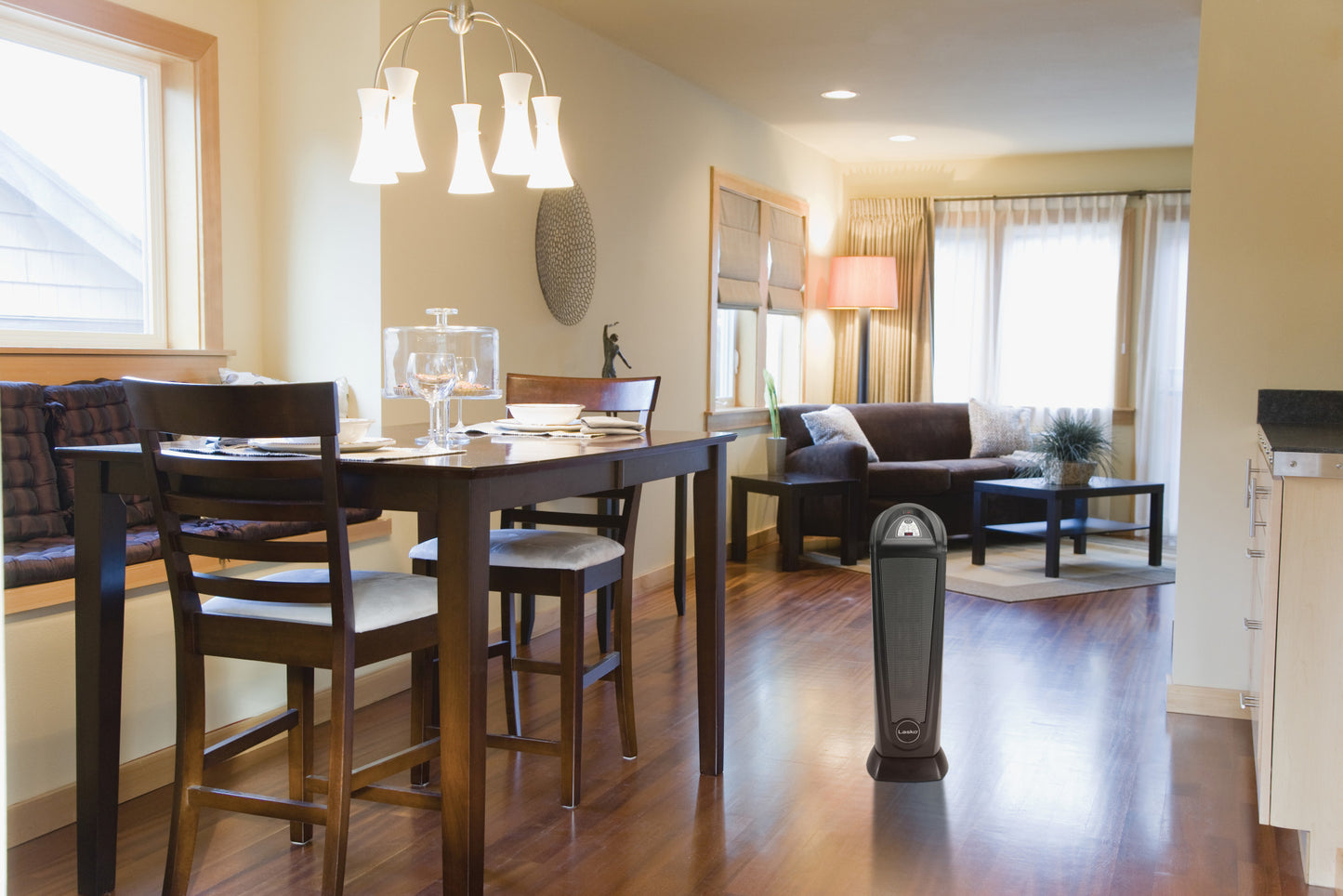 Lasko 1500W Ceramic Tower Space Heater with Remote, CT22415, Black