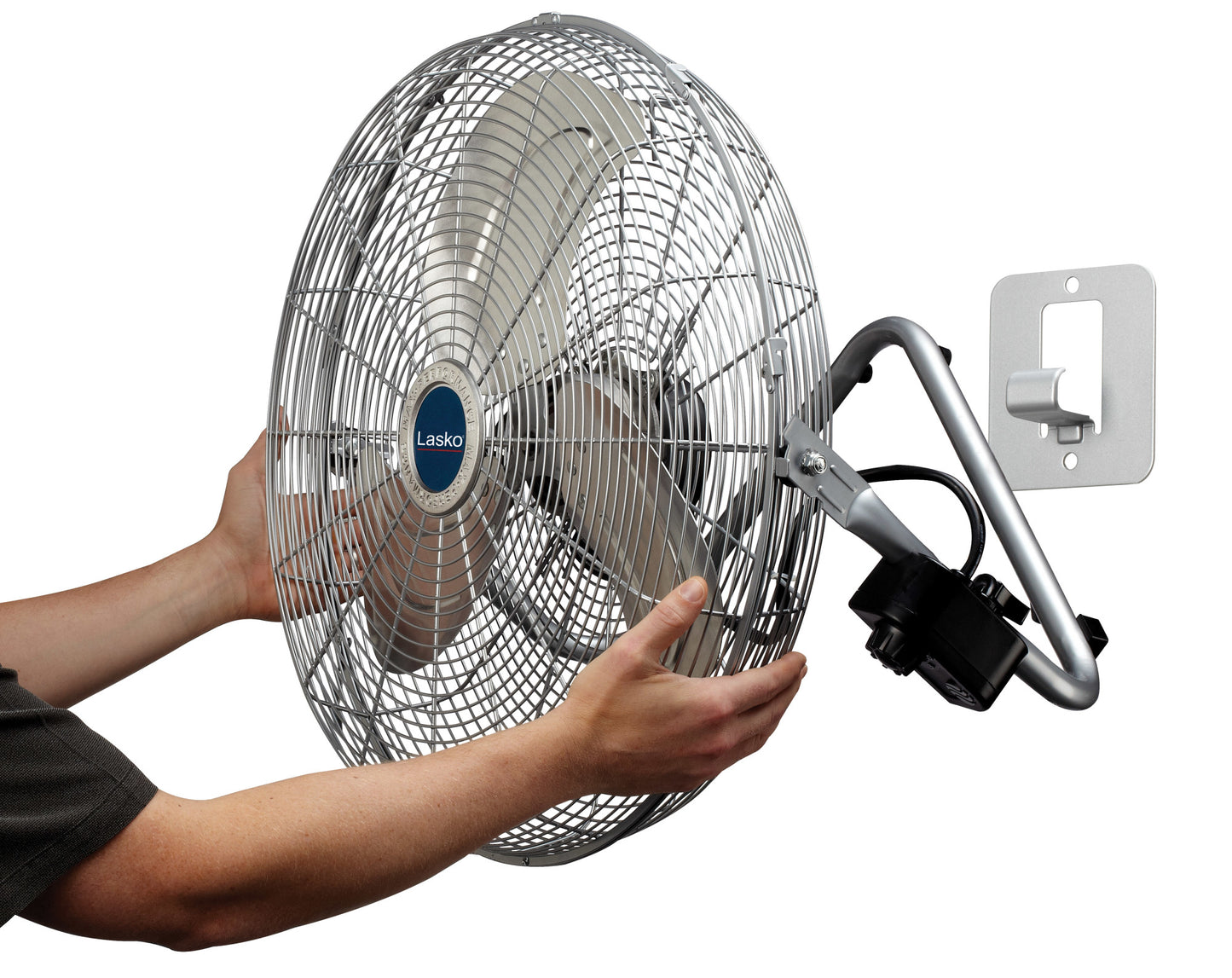 Lasko 20" Max Performance Pivoting High Velocity Floor Fan with Wall Mount Option, 2265QM, Silver