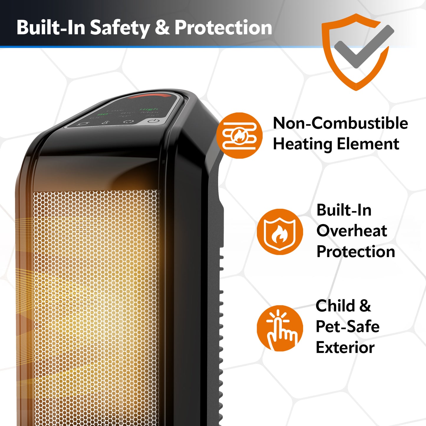 Lasko 1500W 16 in. Electronic Ceramic Tower Space Heater with Remote Control, CT16560, Black