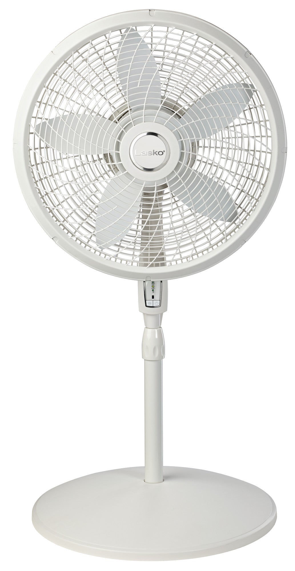 Lasko 18" 4- Speed Pedestal Fan with Remote, S18355, White