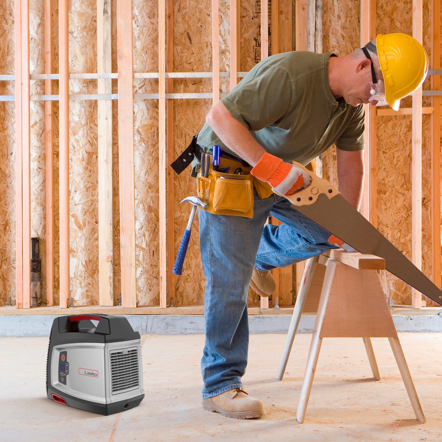 Lasko 1500W Elite Collection Ceramic Utility Space Heater with Timer, CU12510, Silver/Black