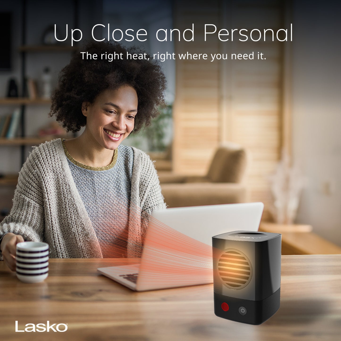 Lasko MyHeat™ Mini Personal Ceramic Heater (black)