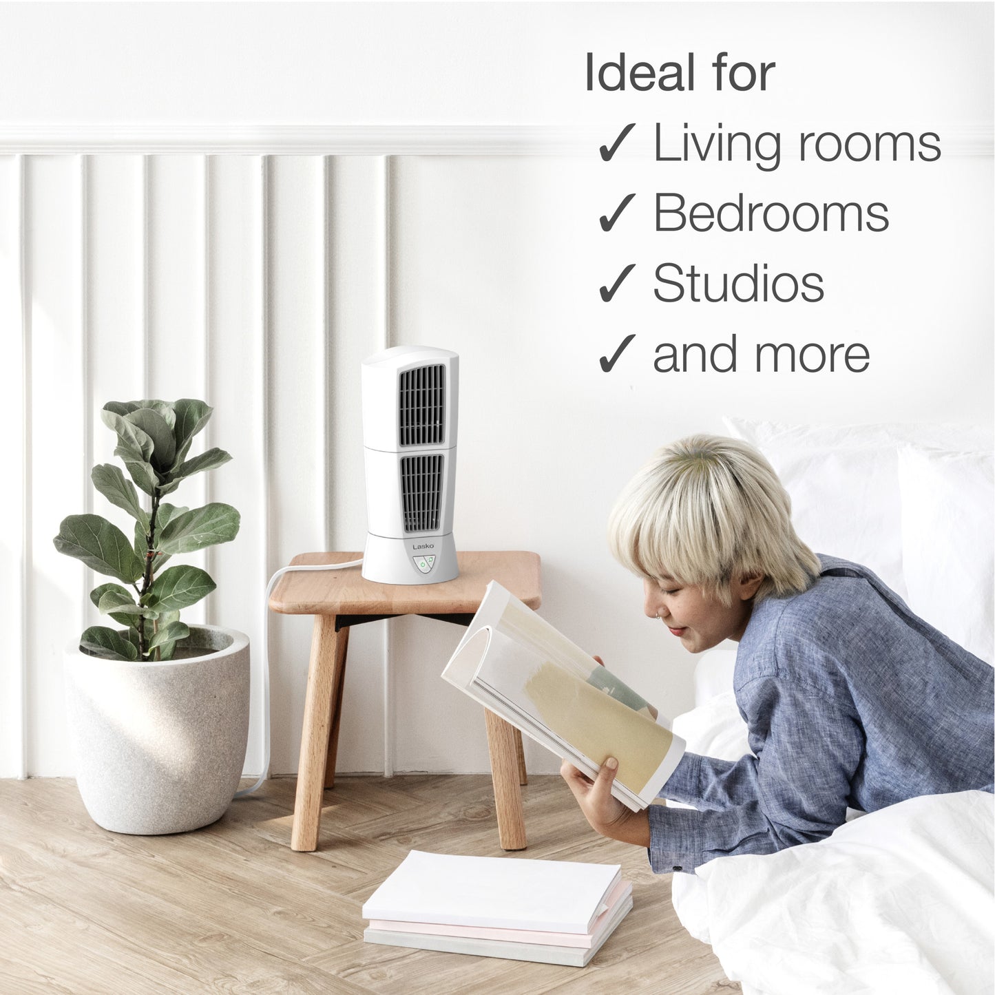 Lasko Platinum Desktop Wind Tower Fan, 4917, White