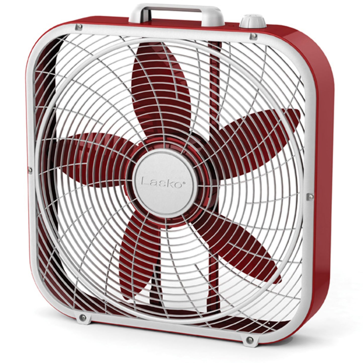 Lasko Cool Colors 20" Box Fan with 3 Speeds, B20305, Red