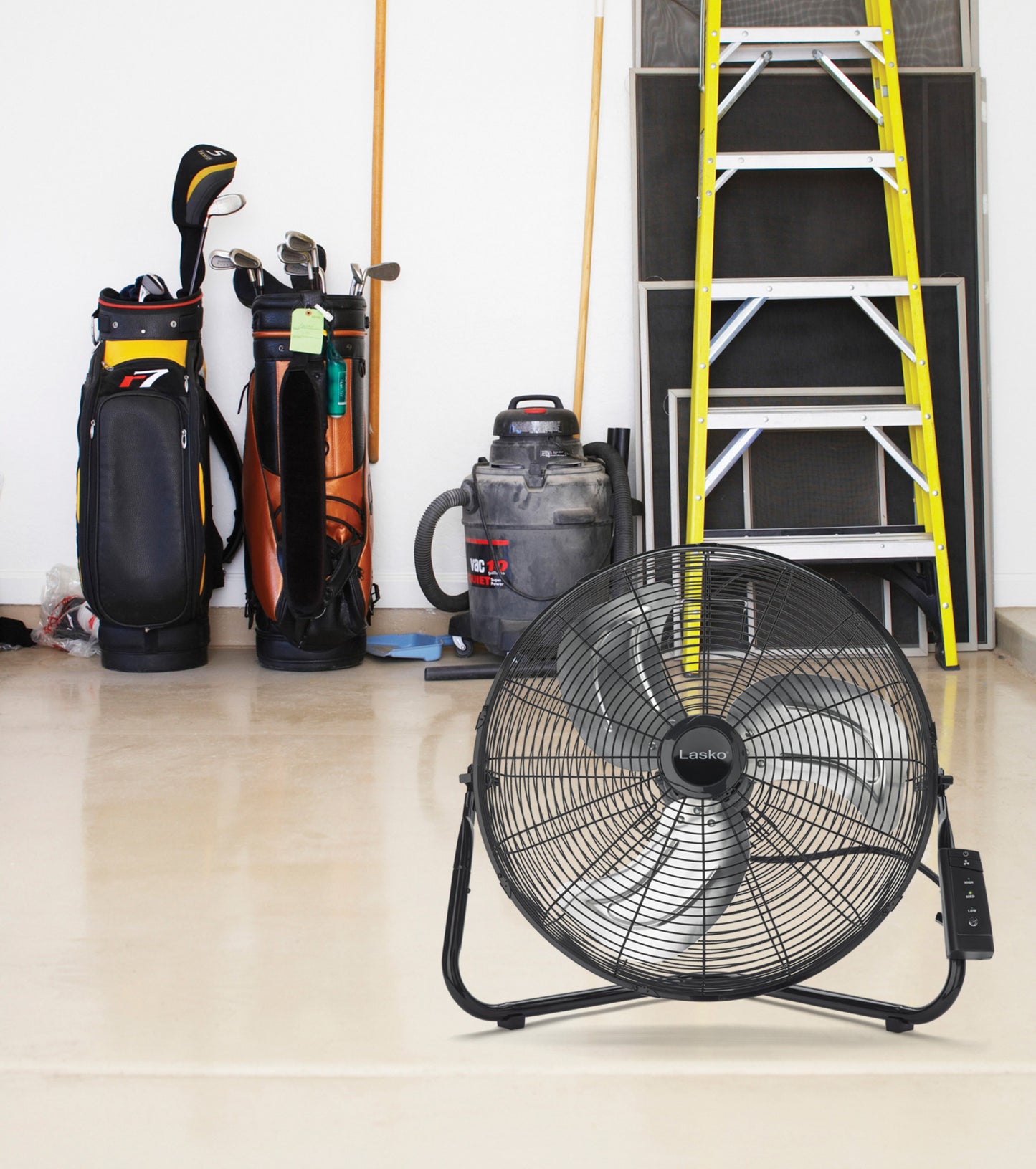 Lasko 20" High Velocity Floor/Wallmount Fan with Remote, H20650, Black