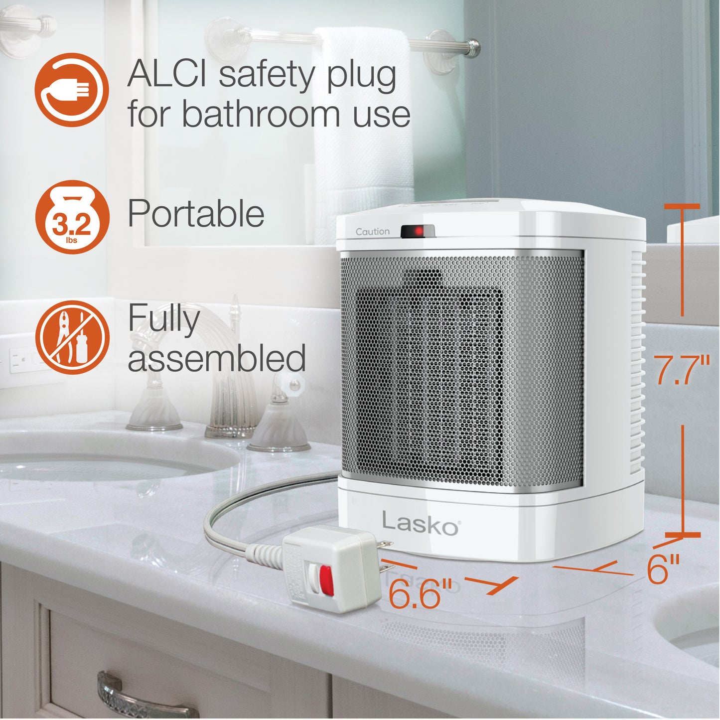 Ceramic Bathroom Space Heater with Fan