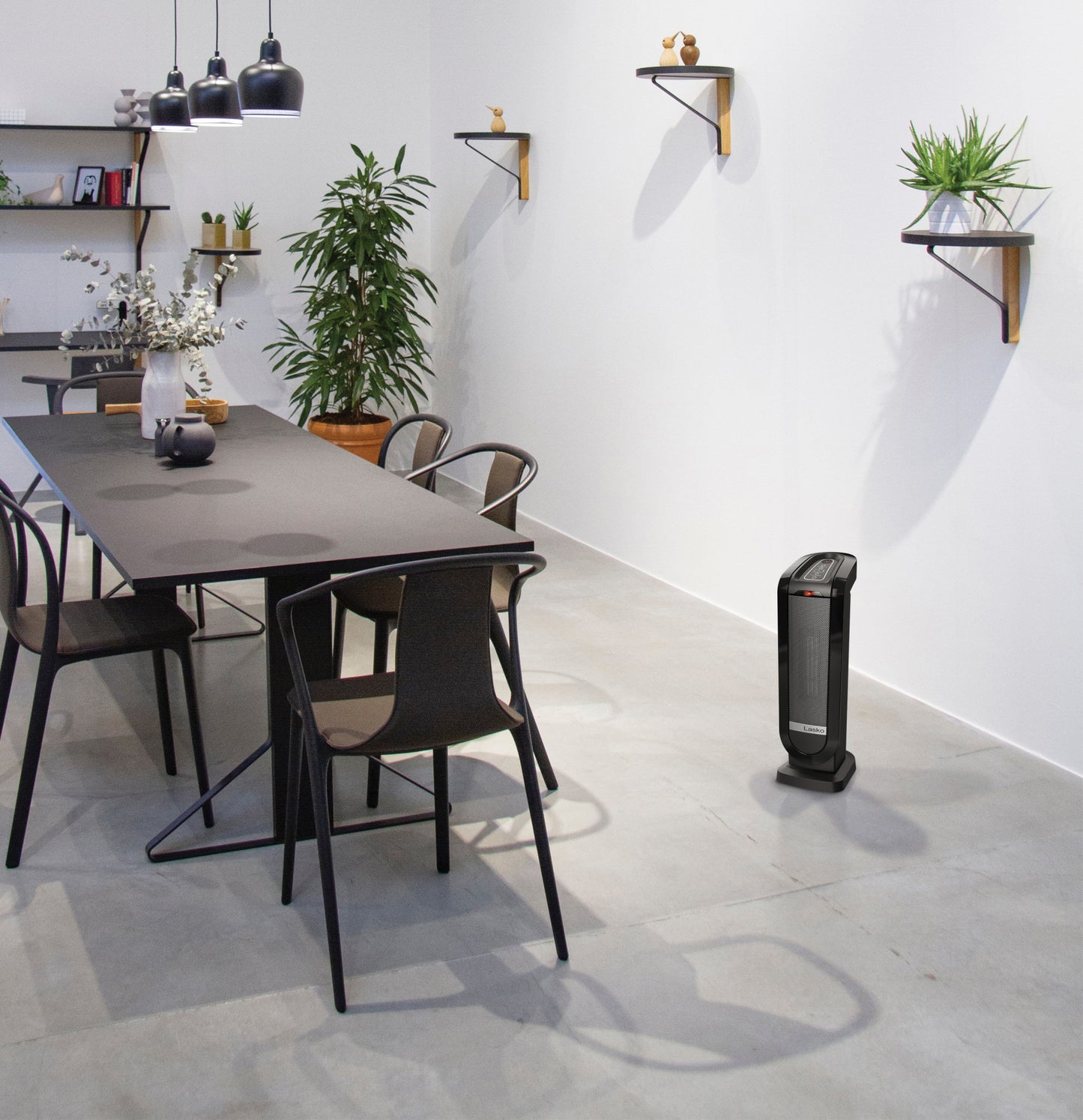 Lasko 22 in. 1500W Ceramic Tower Space Heater with Digital Display and Remote Control, CT22840, Black