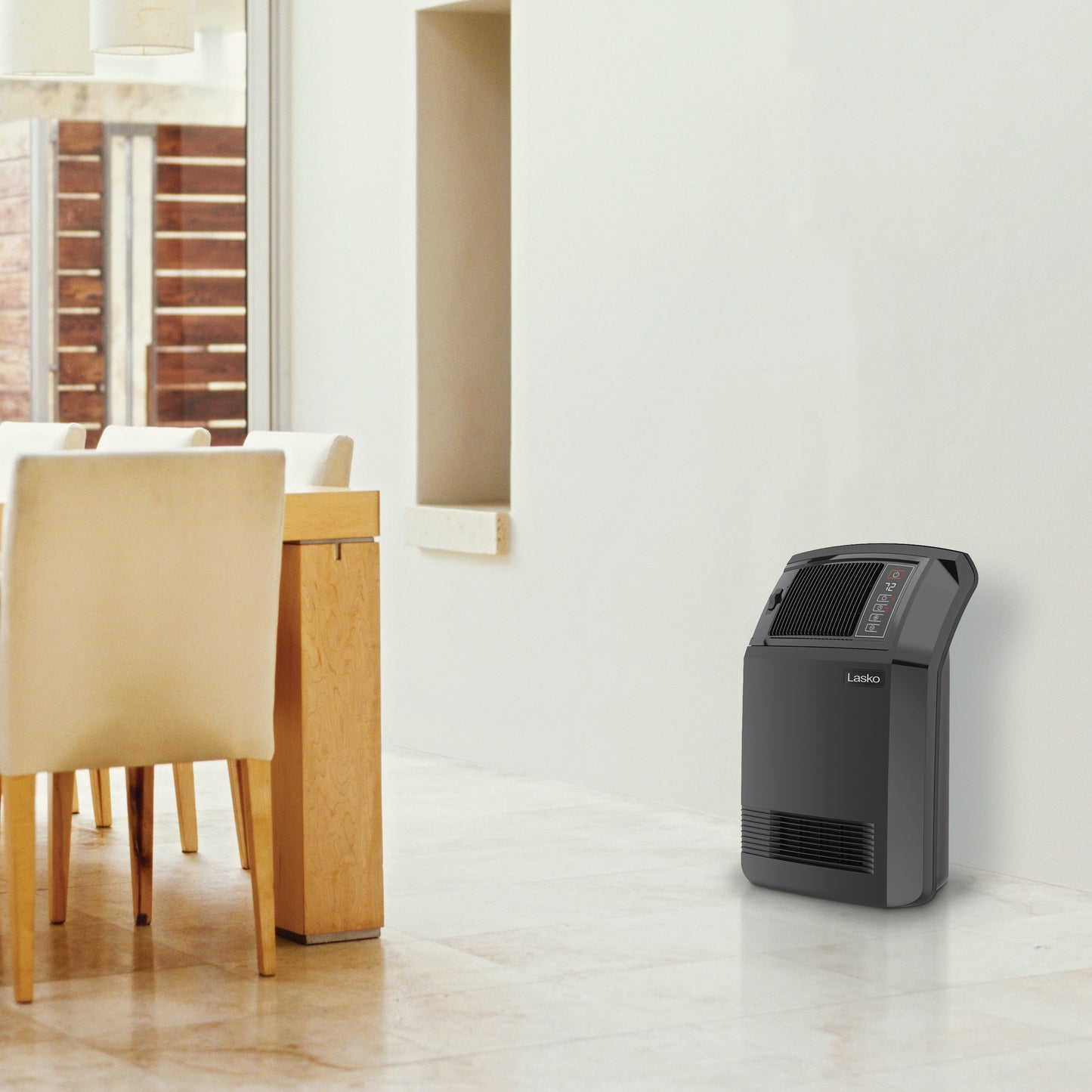 Lasko 23 in. 1500W Cyclonic Ceramic Console Heater with Remote, CC24910, Black