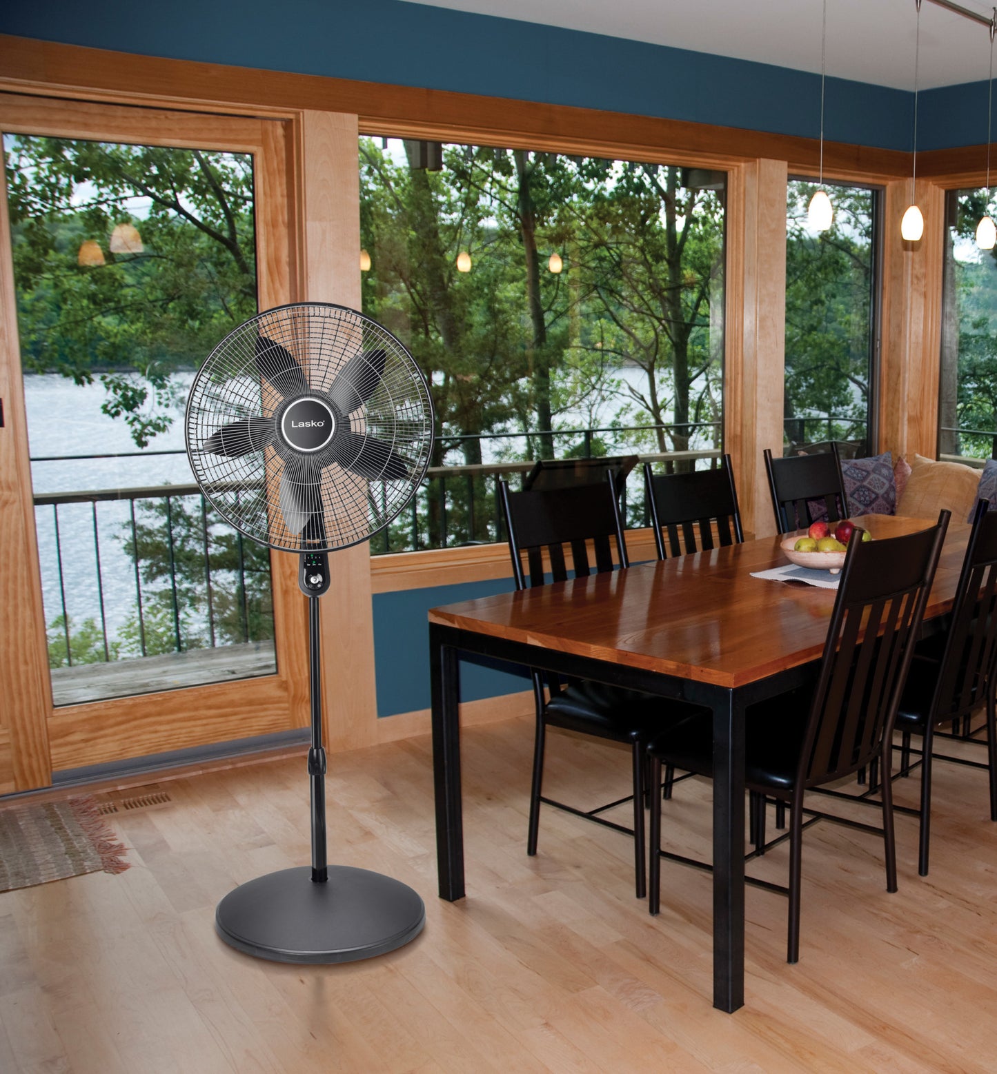 Lasko 20” 4-Speed Pedestal Fan with Remote Control, S20610, Black