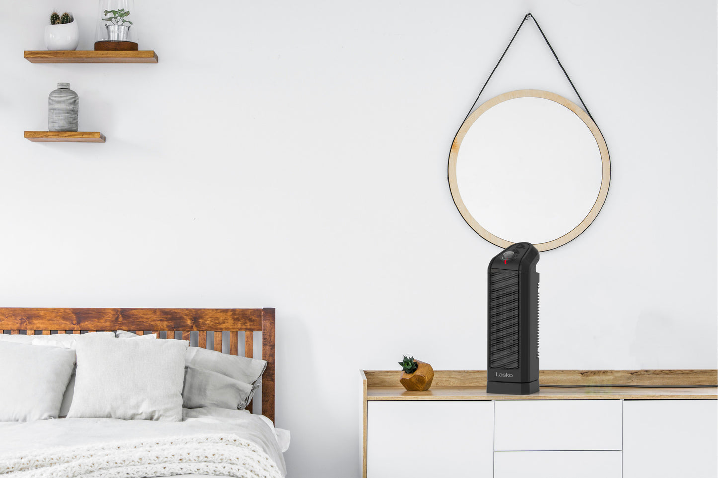 Lasko 1500W Electric Oscillating Ceramic Tower Space Heater, CT16451, Gray