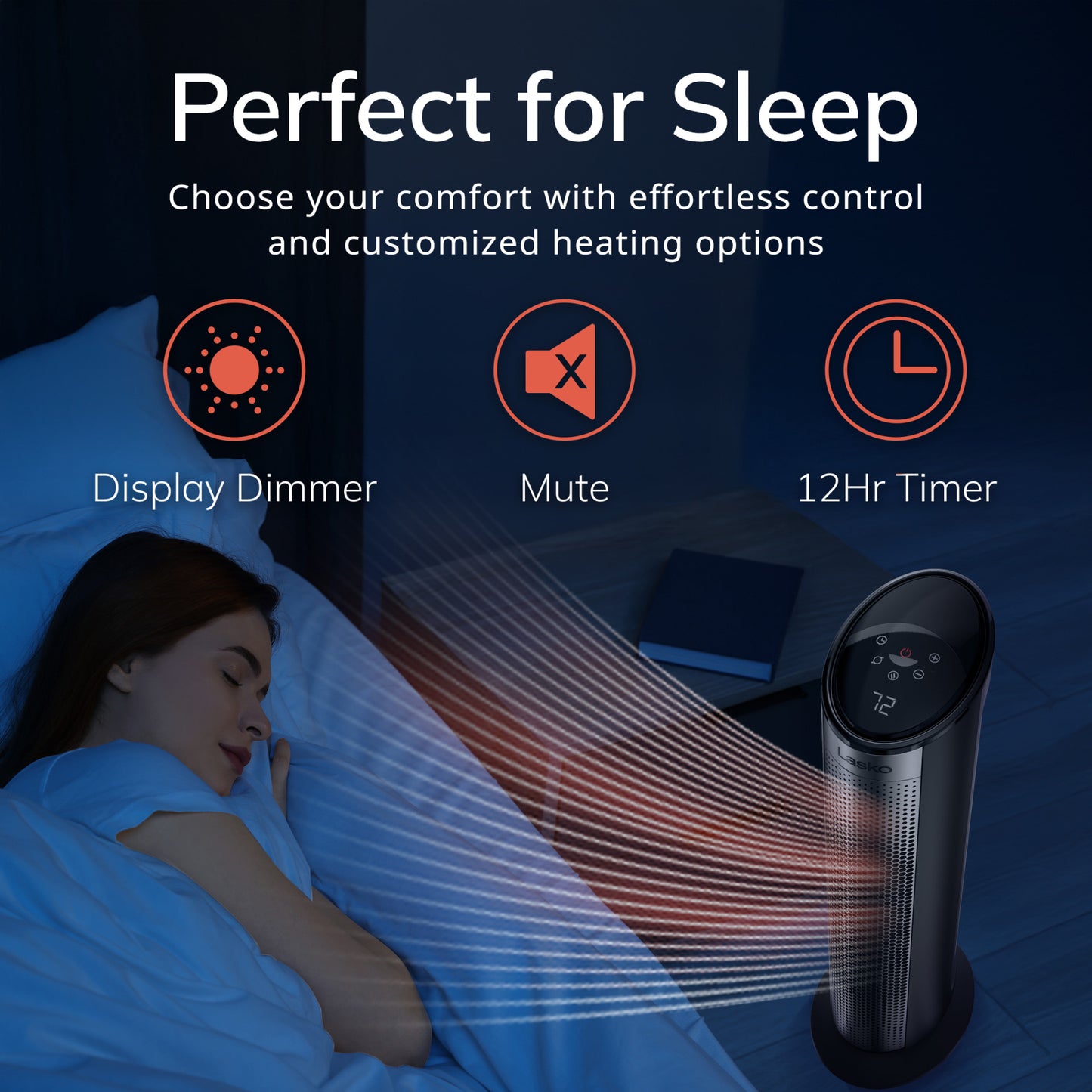 Lasko CT22498 Elite Collection Ceramic Tower Space Heater with Chid Lock and Remote: Black