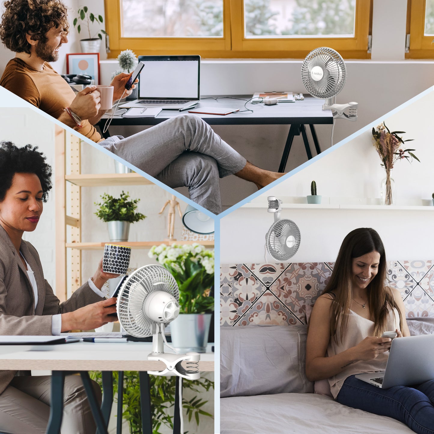 Lasko 6" Clip Fan with 2 Quiet Speeds, 2004W, White