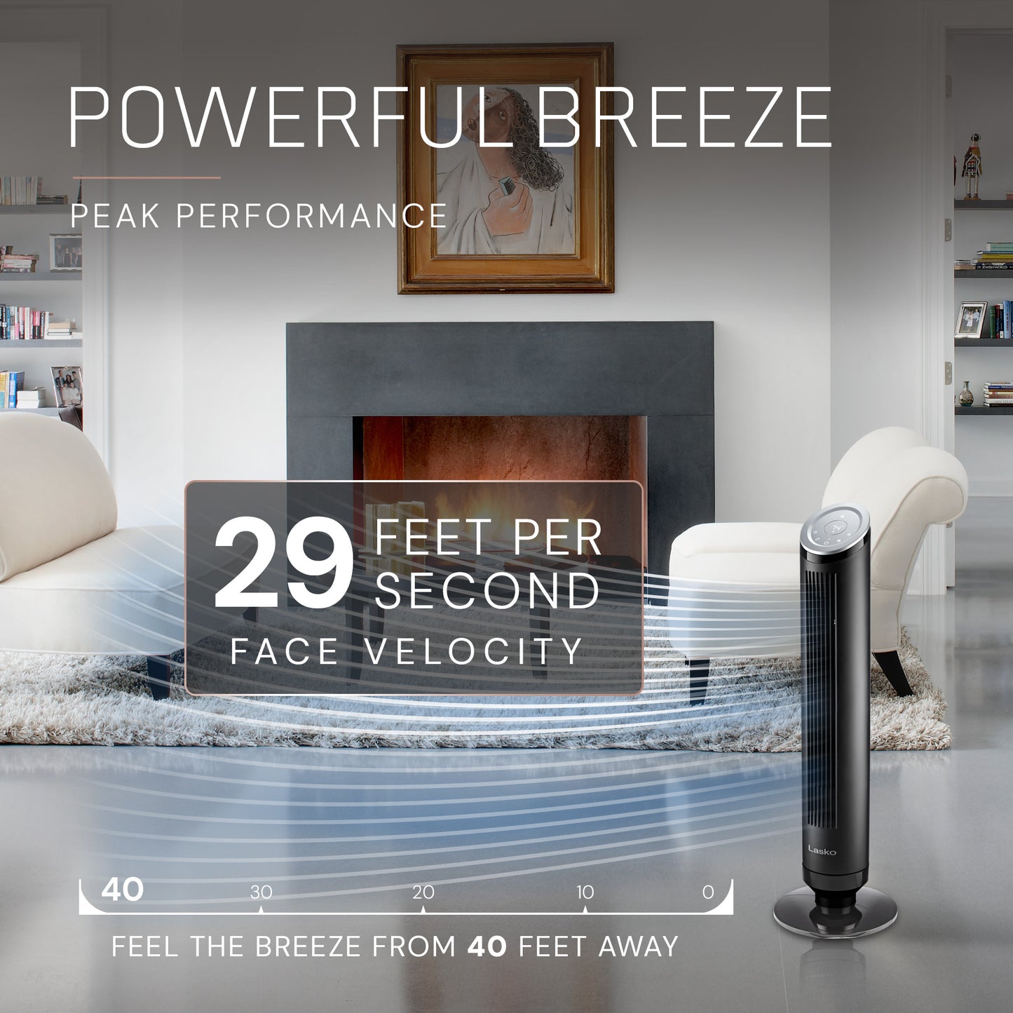 Lasko Summit Ascend OST100 36" Oscillating Tower Fan with Remote Control: Black