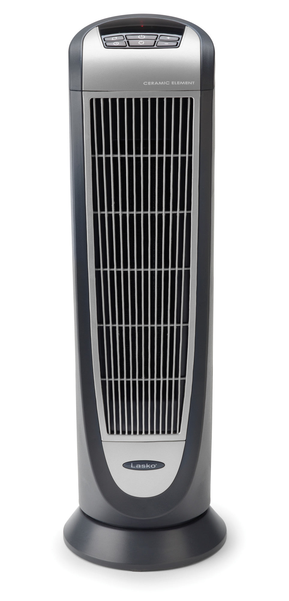 Lasko 1500W Ceramic Tower Space Heater with Digital Display and Remote Control, 5160, Black/Silver