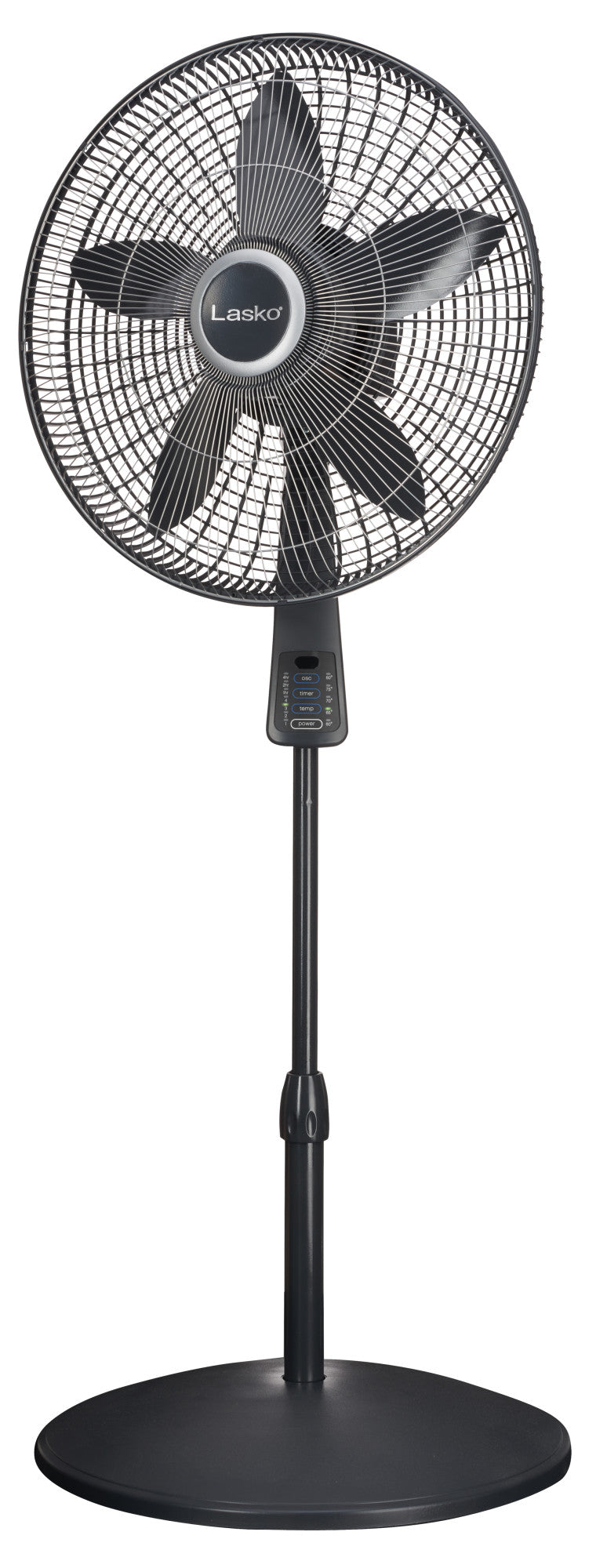 Lasko 18" Pedestal Fan with Remote Control and Thermostat, S18965, Gray