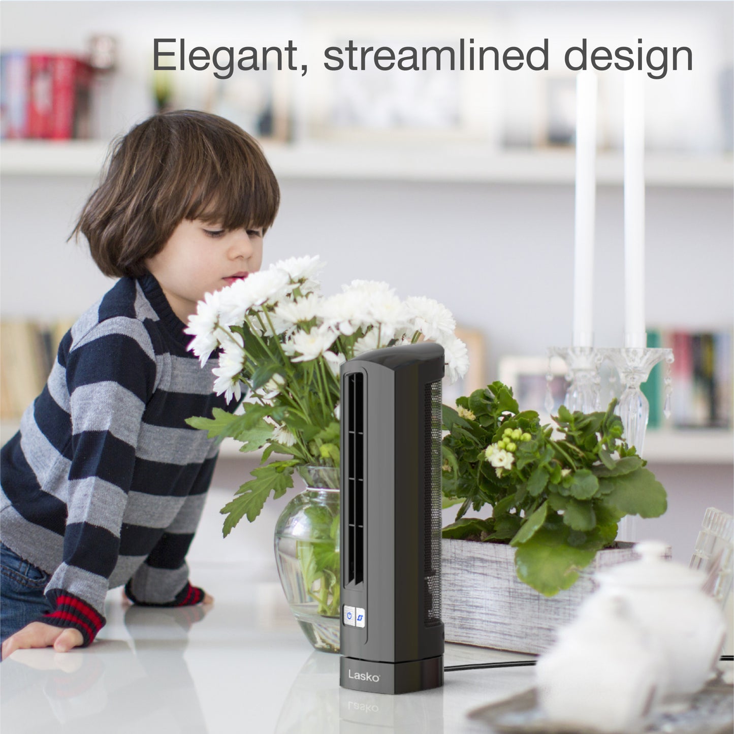 Lasko T14200 14" Air Stik Ultra Slim Oscillating Table Top Fan