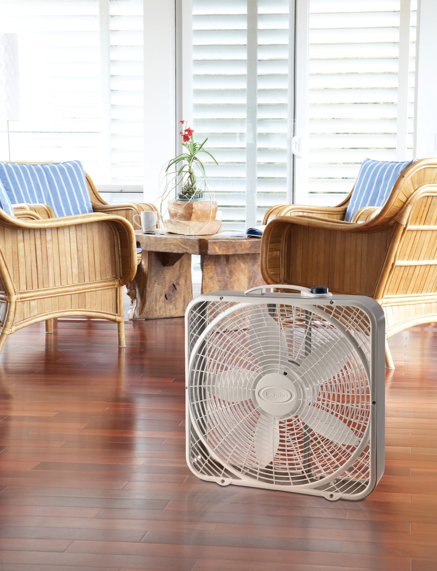 Lasko Power Plus 3- Speed Box Fan, 3721, White