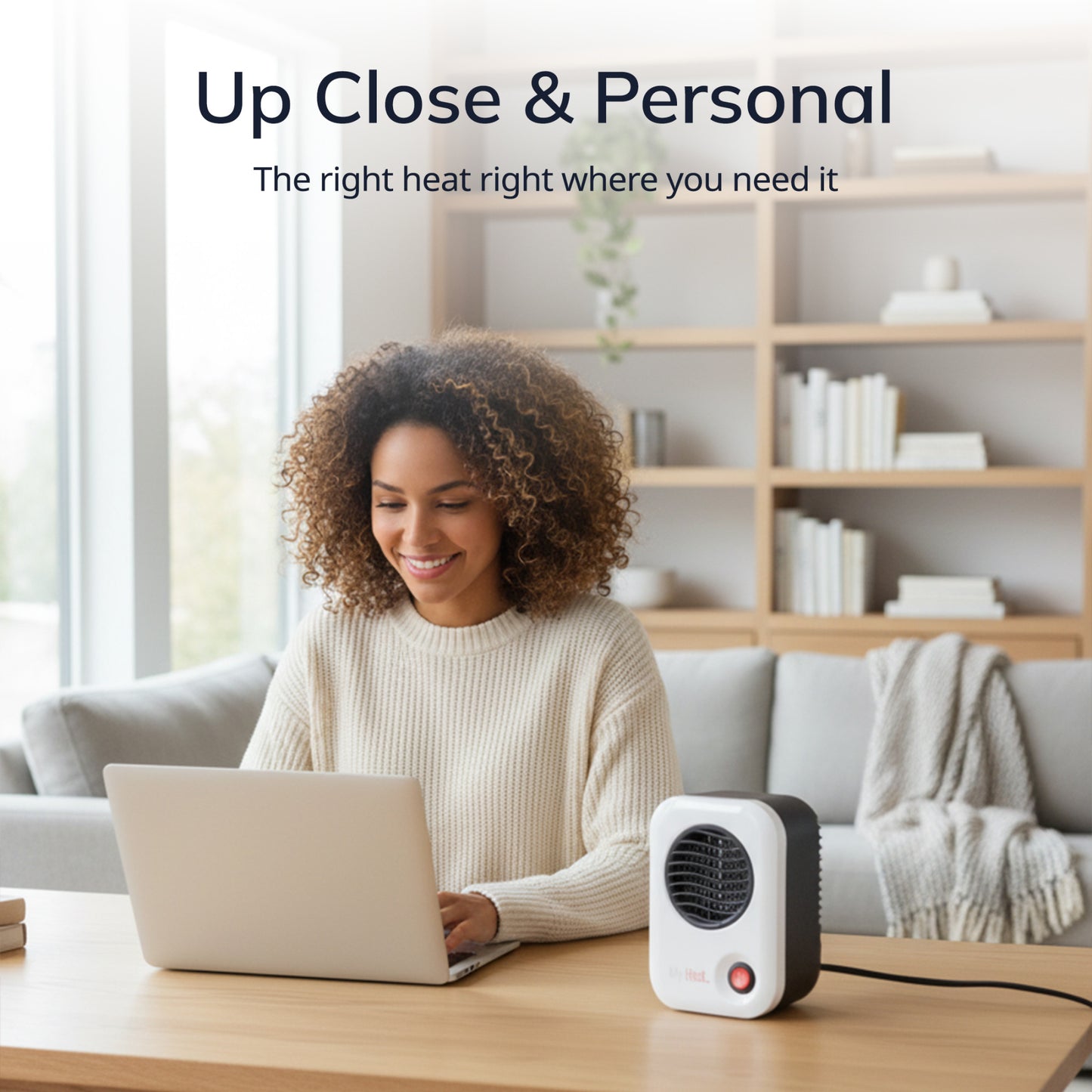 Lasko 200W MyHeat Personal Desk/Tabletop Space Heater with Simple Controls, 101, White