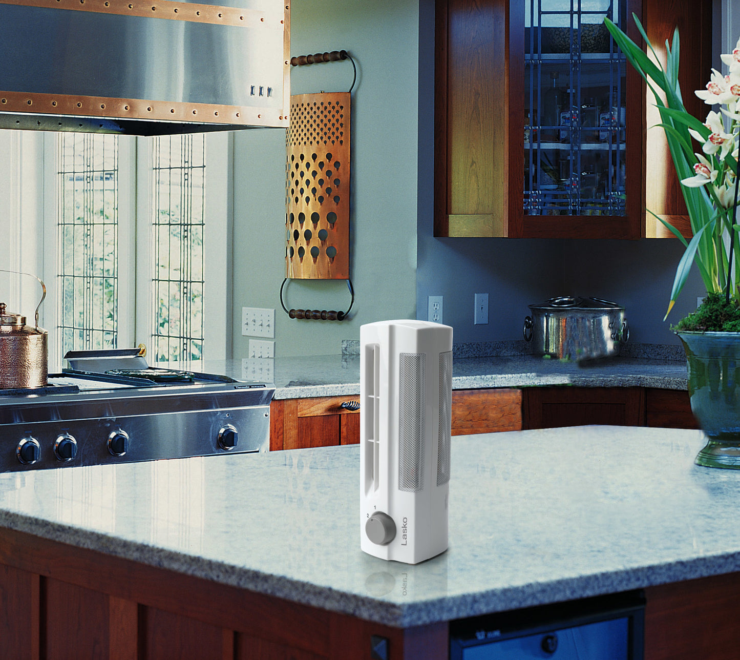 Lasko 10" Clip Stik Desk Ultra-Slim 2-Speed Table Fan, 4006, White