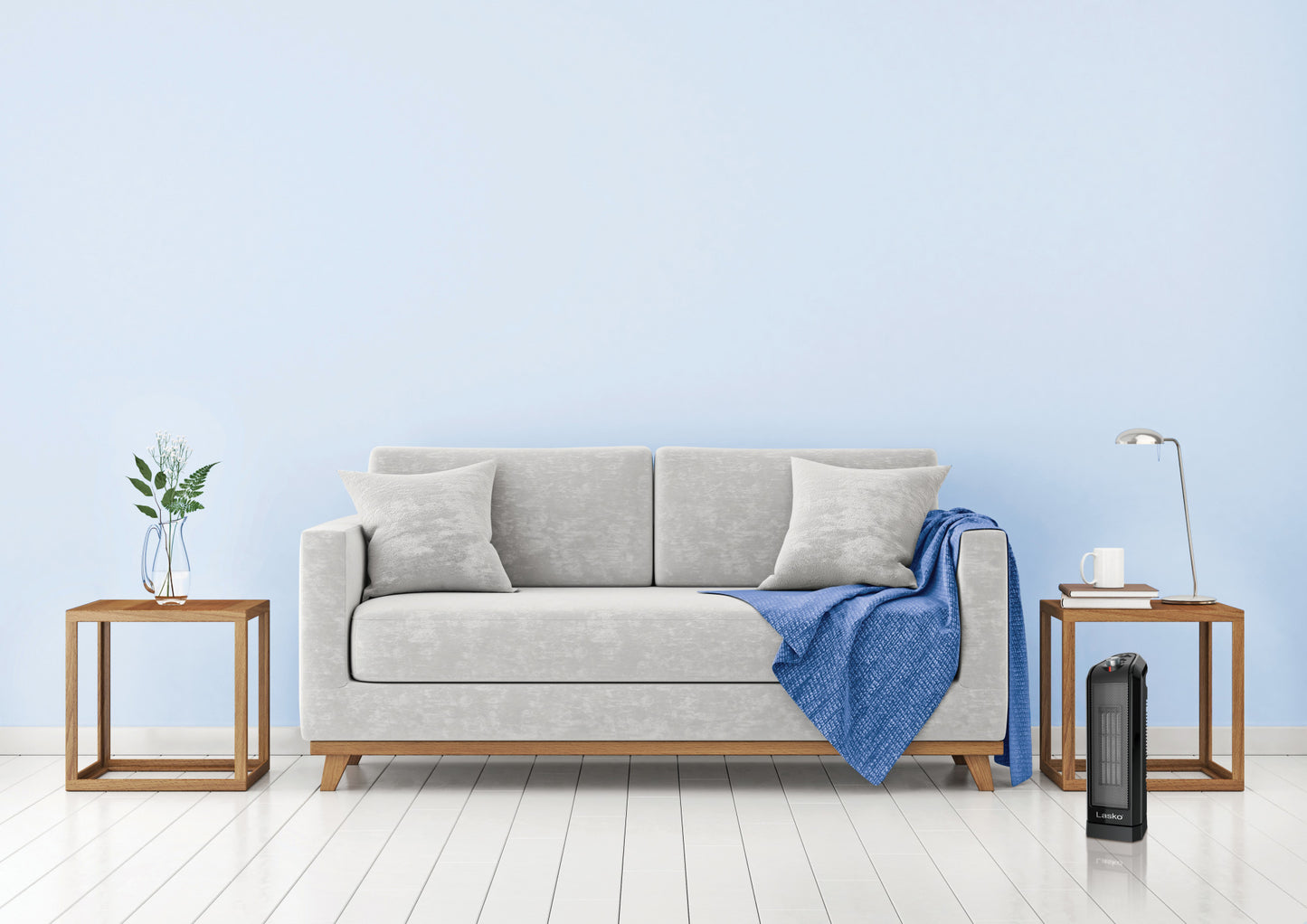 Lasko 1500W Oscillating Ceramic Tower Space Heater, CT16450, Black