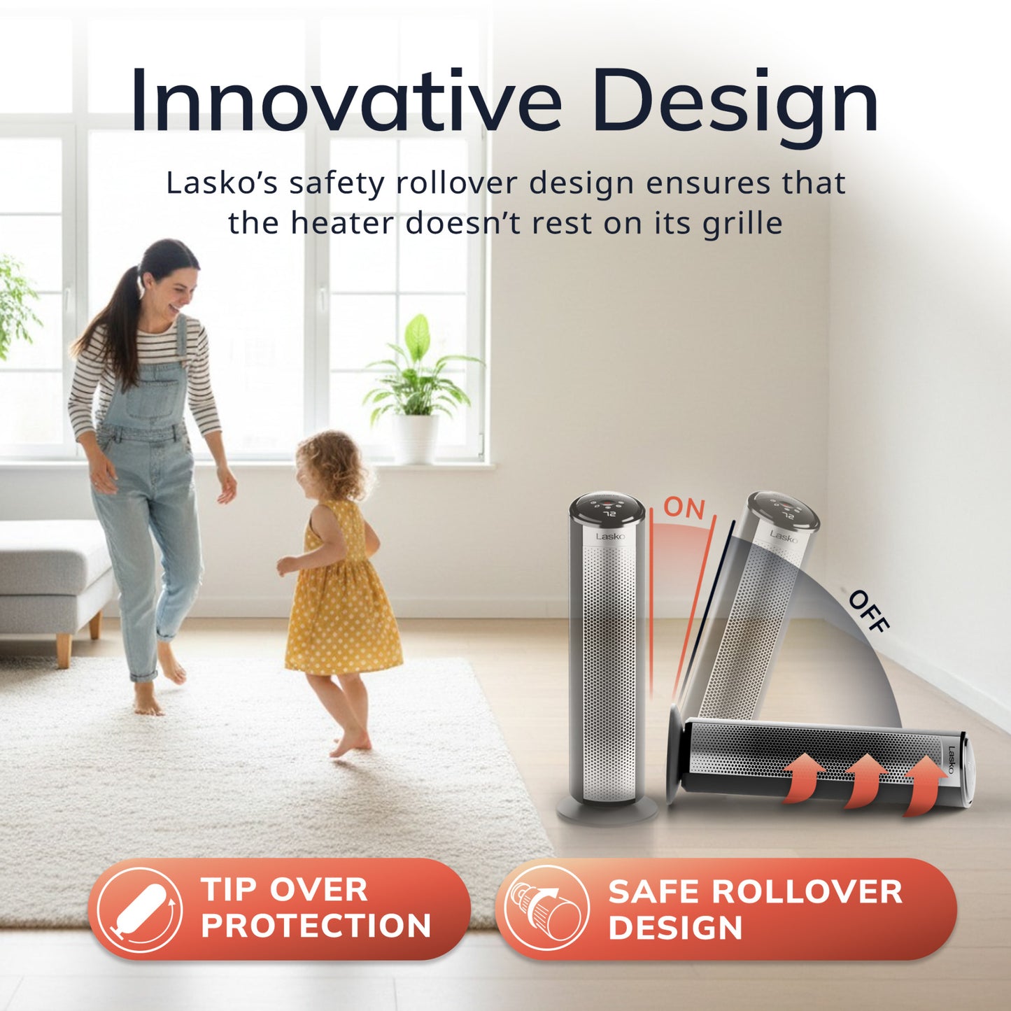 Lasko CT22498 Elite Collection Ceramic Tower Space Heater with Chid Lock and Remote: Black