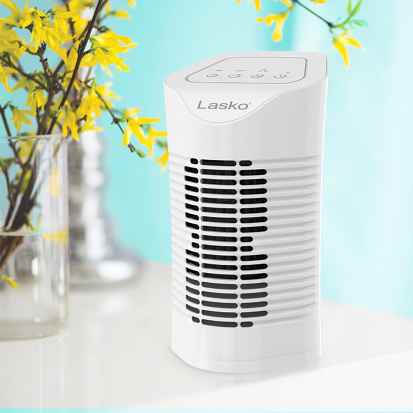Lasko Desktop Air Purifier with 3-Stage Filtration, HF11200, White